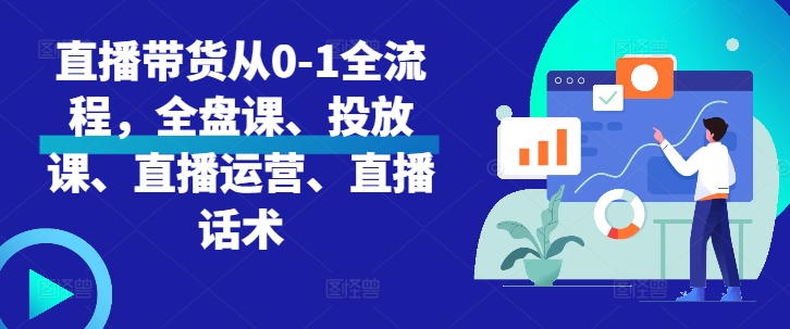 直播带货从0-1全流程，全盘课、投放课、直播运营、直播话术-网创先锋