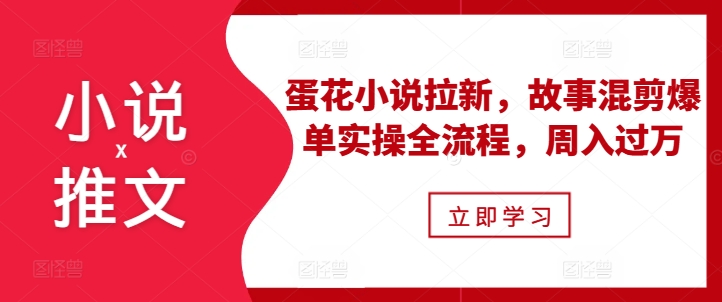 小说推文之蛋花小说拉新，故事混剪爆单实操全流程，周入过万-网创先锋