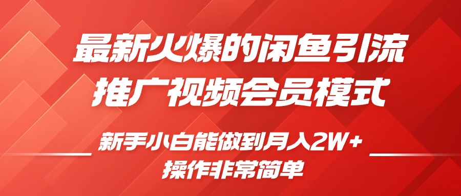 闲鱼引流推广影视会员，0成本就可以操作，新手小白月入过W+【揭秘】-网创先锋