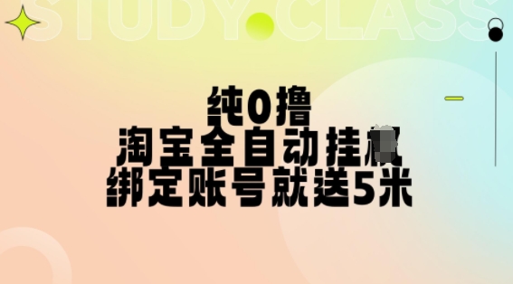 纯0撸，淘宝全自动挂JI，授权登录就得5米，多号多赚【揭秘】-网创先锋
