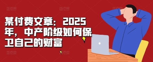某付费文章：2025年，中产阶级如何保卫自己的财富-网创先锋