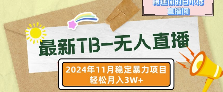 【最新TB-无人直播】11月最新，打造你的日不落直播间，轻松月入过W【揭秘】-网创先锋