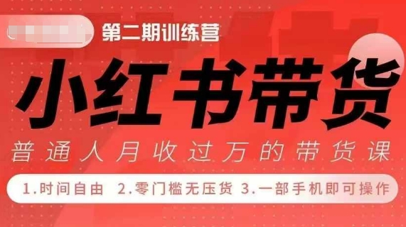小Red书带货42天训练营 2.0版，宝妈+自由职+上班族+大学生，提高副业收入的大红利项目-网创先锋