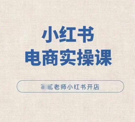 小红薯电商实操课，小红书开店实操必学课-网创先锋