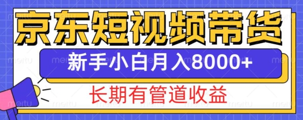 京东短视频带货新玩法，长期管道收益，新手也能月入8000+-网创先锋