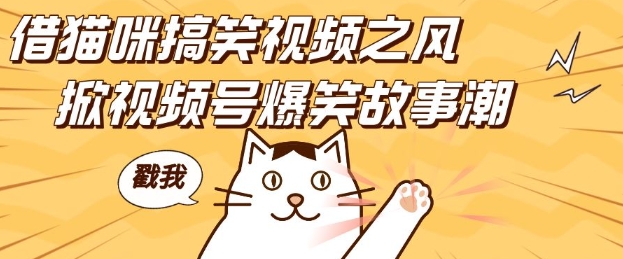 借猫咪搞笑视频之风，掀视频号爆笑故事潮，轻松日入四位数，无门槛快速入门!-网创先锋