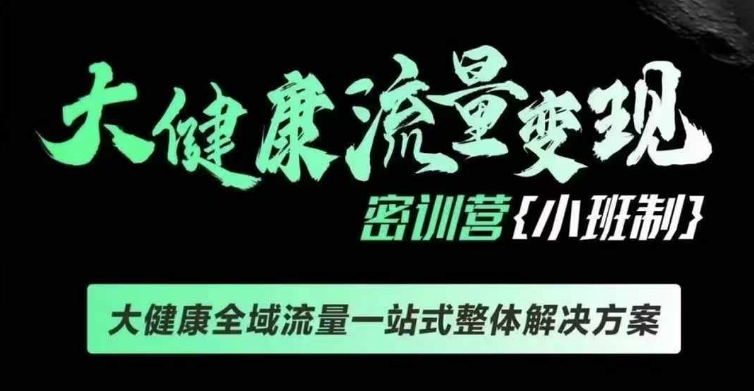 千万级大健康变现课线下课，大健康全域流量一站式整体解决方案-网创先锋