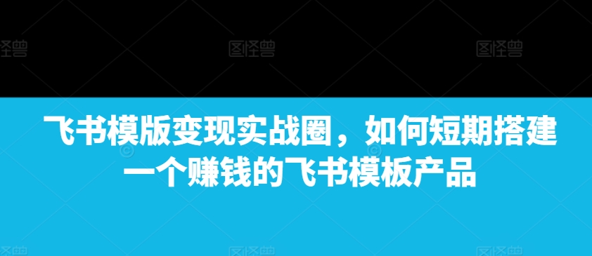 飞书模版变现实战圈，如何短期搭建一个赚钱的飞书模板产品-网创先锋