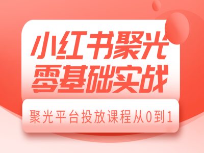 小红书聚光零基础实战，聚光平台投放课程从0到1-网创先锋