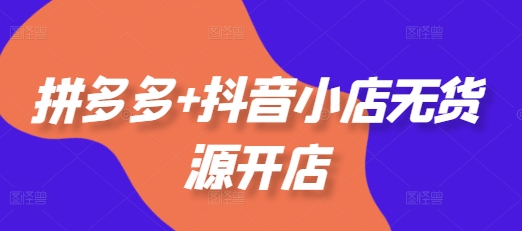 拼多多+抖音小店无货源开店，包括：选品、运营、基础、付费推广、爆款案例等(更新12月)-网创先锋