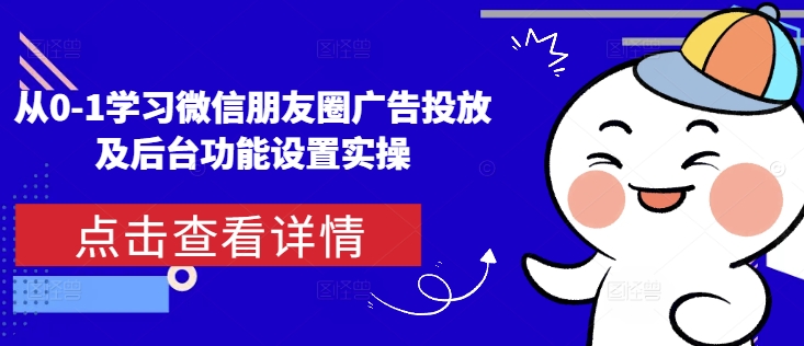 从0-1学习微信朋友圈广告投放及后台功能设置实操-网创先锋