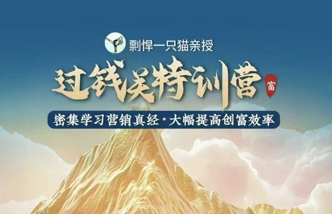 剽悍一只猫-过钱关特训营，学习营销真经 大幅度提高创富效率-网创先锋