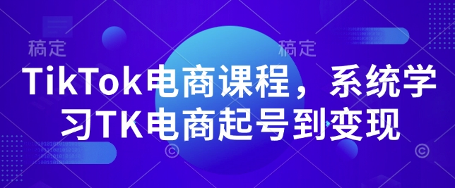 TikTok电商课程，​系统学习TK电商起号到变现-网创先锋