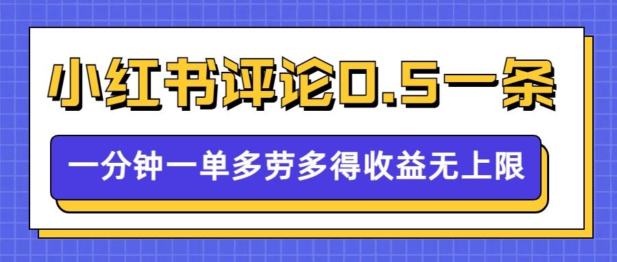 小红书留言评论，0.5元1条，一分钟一单，多劳多得，收益无上限-网创先锋