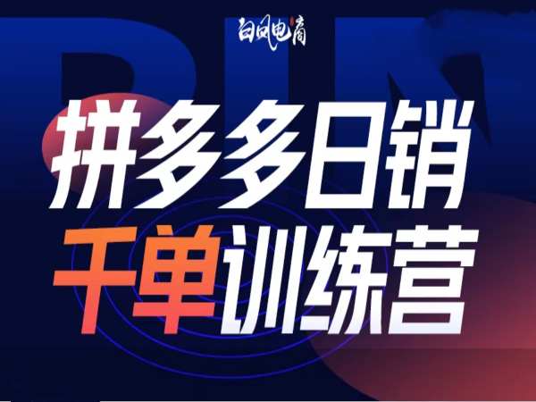 拼多多日销千单训练营第32期，2025开年变化和最新玩法-网创先锋