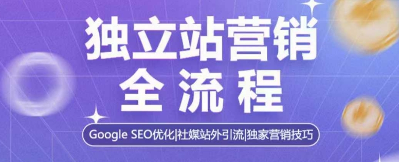 独立站营销全流程，Google SEO优化，社媒站外引流，独家营销技巧-网创先锋