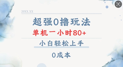 超强0撸玩法 录录数据 单机 一小时轻松80+ 小白轻松上手 简单0成本【仅揭秘】-网创先锋