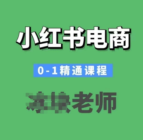 小红书电商0-1精通课程，小红书开店必学课程-网创先锋