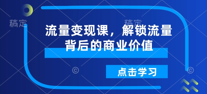 流量变现课，解锁流量背后的商业价值-网创先锋