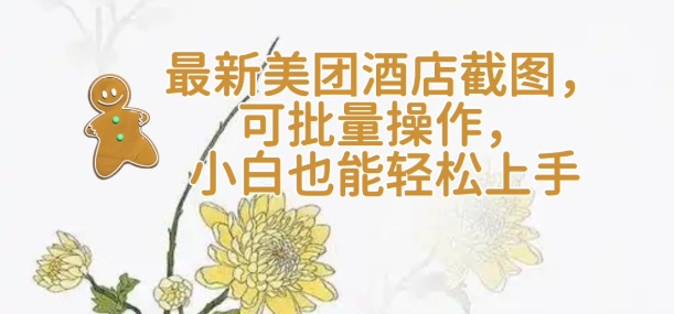 【轻云】最新美团酒店截图，可批量操作，小白也能轻松上手-网创先锋