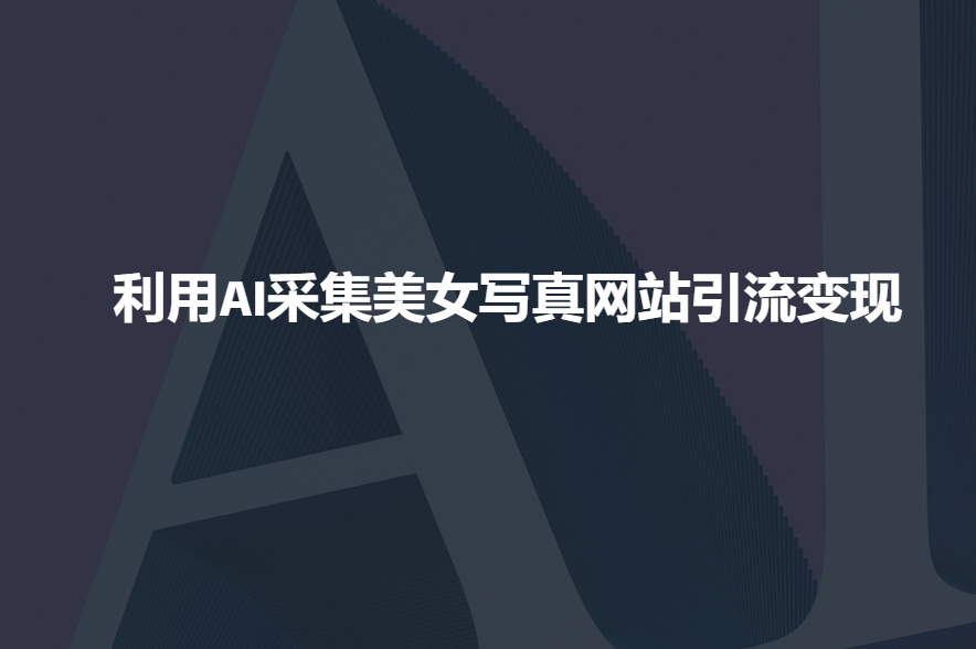 利用AI采集美女写真网站引流变现，引流嘎嘎的-网创先锋