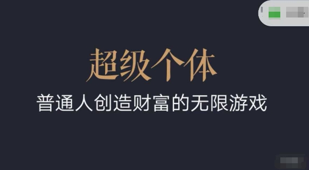 超级个体2024-2025翻盘指南，普通人创造财富的无限游戏-网创先锋