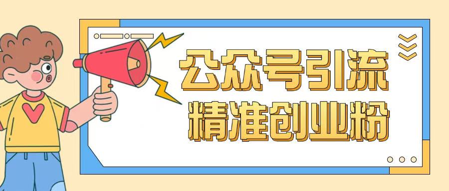 公众号引流创业粉玩法，0基础即可轻松掌握流量-网创先锋
