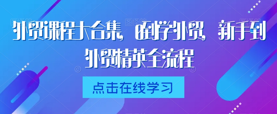 外贸课程大合集，0到1学外贸，新手到外贸精英全流程-网创先锋