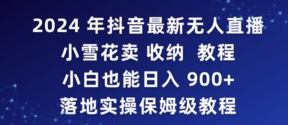 2024年抖音最新无人直播小雪花卖收纳教程，小白也能日入900+落地实操保姆级教程【揭秘】-网创先锋