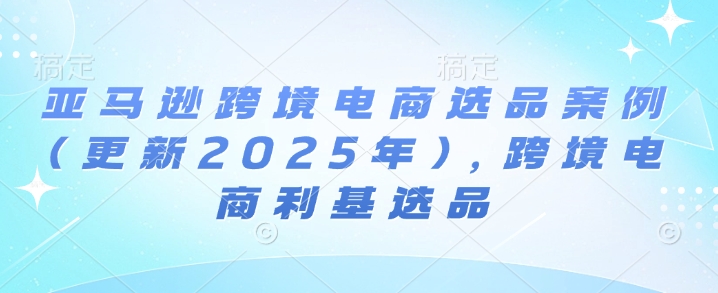亚马逊跨境电商选品案例(更新2025年3月)，跨境电商利基选品-网创先锋