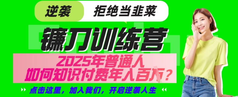 【网创项目终点站-镰刀训练营超级IP合伙人】25年普通人如何通过“知识付费”年入百个-仅此一版【揭秘】-网创先锋