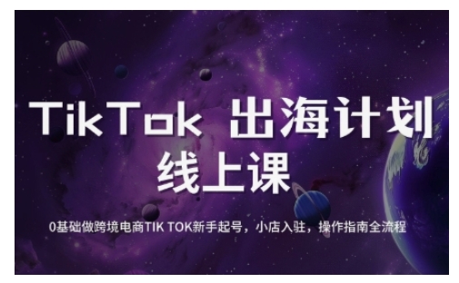 TikTok跨境电商新手起号与运营全攻略，0基础做跨境电商TIKTOK新手起号，小店入驻，操作指南全流程-网创先锋
