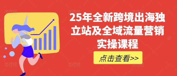 25年全新跨境出海独立站及全域流量营销实操课程，跨境电商独立站TIKTOK全域营销普货特货玩法大全-网创先锋