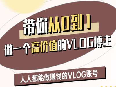 带你从0-1做一个高价值的VLOG博主二期，人人都能做挣钱的VLOG账号-网创先锋