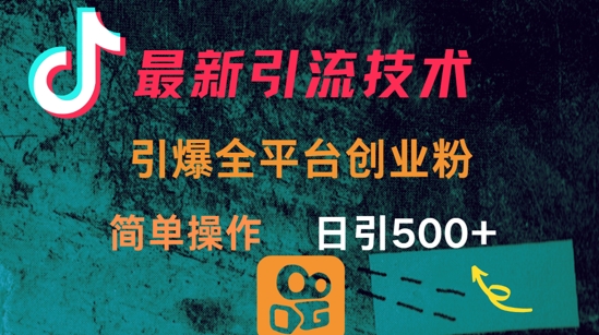 最新引流方法，引爆全平台的一个创业粉，简单操作日引300+-网创先锋