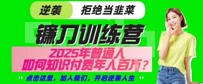 【网创项目终点站-镰刀训练营超级IP合伙人】25年普通人如何通过知识付费实现逆袭【揭秘】-网创先锋