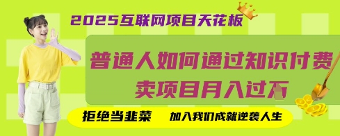 2025互联网项目天花板，普通人如何通过知识付费卖项目月入过W，拒绝当韭菜【揭秘】-网创先锋