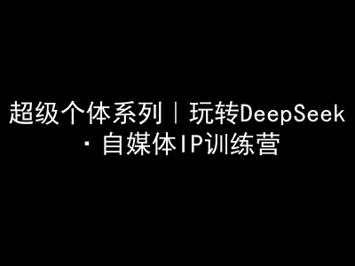 超级个体系列，玩转DeepSeek·自媒体IP训练营，deepseek教程-网创先锋