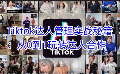 Tiktok达人管理实战秘籍：从0到1玩转达人合作-网创先锋
