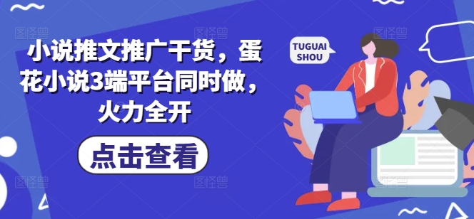 小说推文推广干货，蛋花小说3端平台同时做，火力全开-网创先锋