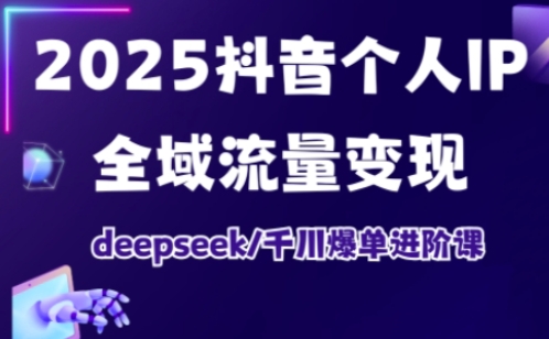 2025抖音个人IP全域流量变现进阶课，deepseek千川爆单进阶课-网创先锋