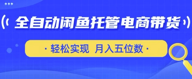 全自动闲鱼托管式电商带货，只需一部安卓手机和一个闲鱼号，轻松实现月入五位数【揭秘】-网创先锋