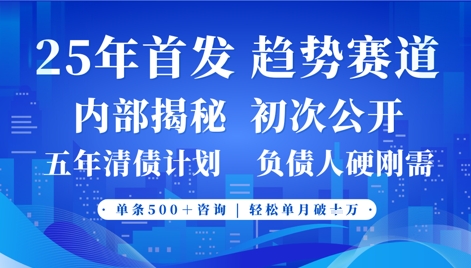 2025年首次公开，真正的事业型赛道，客咨不断，单月轻松破W-网创先锋