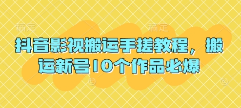 抖音影视搬运手搓教程，搬运新号10个作品必爆-网创先锋