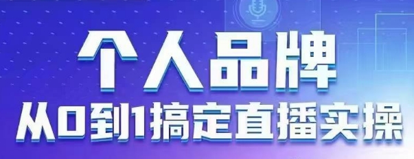 个人品牌：从0到1搞定直播实操，用直播为你的个人品牌赋能，六大实操板块，放大个人影响力-网创先锋