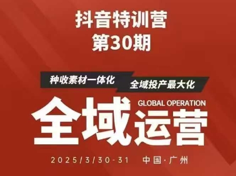 抖音特训营第30期线下培训资料，没有录音视频，正版整理的脑图资料及学员总结核心点-网创先锋