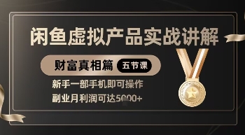 精品！闲鱼虚拟产品实战讲解，新手一部手机即可操作，副业月利润可达5k+-网创先锋