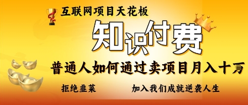 互联网项目天花板，知付付费项目，普通人如何通过卖项目月入十个，拒绝韭菜【揭秘】-网创先锋