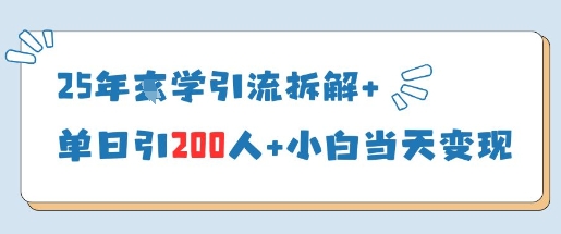25年国学引流拆解+单日引200人+小白当天就能变现-网创先锋