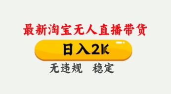 4月最新淘宝无人直播带货，日入数张，不违规不封号，独家技术，操作简单【揭秘】-网创先锋